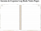 Heveboik Income & Expense Log Book - A4 Income and Expense Tracker for Small Business, Accounting Bookkeeping Tracking for Woman and Man, 8" x 10.5", Rose Leaf