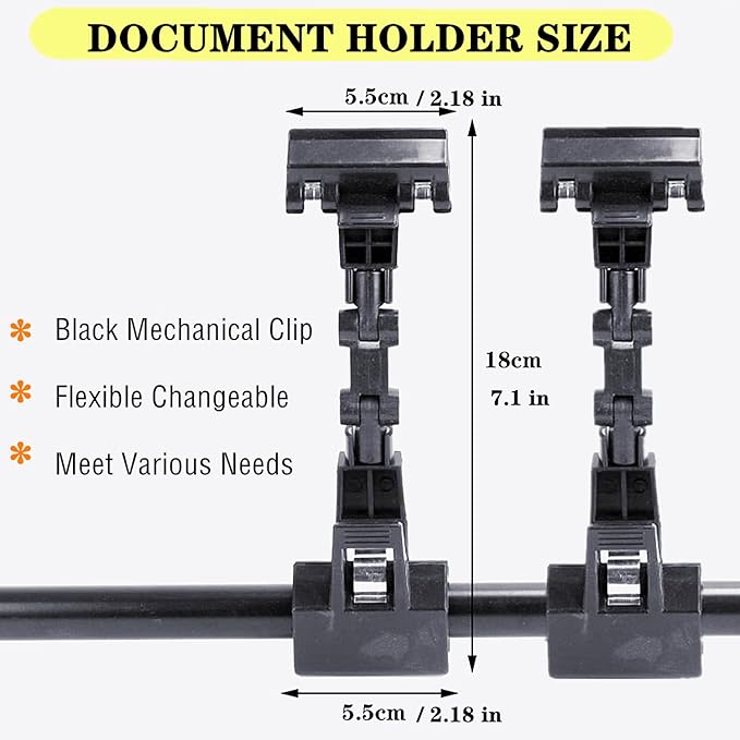 Adjustable Paper Holder Copy Holder,Flexible Rotating Clips,Handy Artist Supplies Holder Canvas Clamp,Proofing Folder Document Holder Computer Paper for Typing