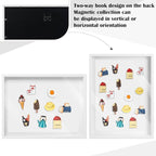 Vicenpal 1 Pcs Large Magnetic Board 16" x 12" Magnet Display Board Removable Souvenir Fridge Magnet Frames Case for Wall Dust Proof Magnetic Shadow Box for Wall Table Refrigerator (White)