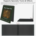 Fuxi Black Paper Notebook, 60 Sheets (90lb/150gsm) Spiral Sketchbook 8.5 x 11, Hardcover | Art Supplies for Adults, Perfect for Gel Pens.