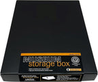 Lineco Museum Archival Storage Box, 9.75x12.75x1.5 in. Drop Front Design. Acid-Free with Metal Edge. Organize Photos, Pictures, Prints, Documents, Crafts, DIY. Black, 1 Pack