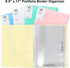 Phyxin Portfolio Binder, 40-Pocket Portfolio Folder 8.5" x 11", Displaying 80 Page Binder with Plastic Sleeves, Plastic Folders for Women & Men, Students, Teachers, Yellow