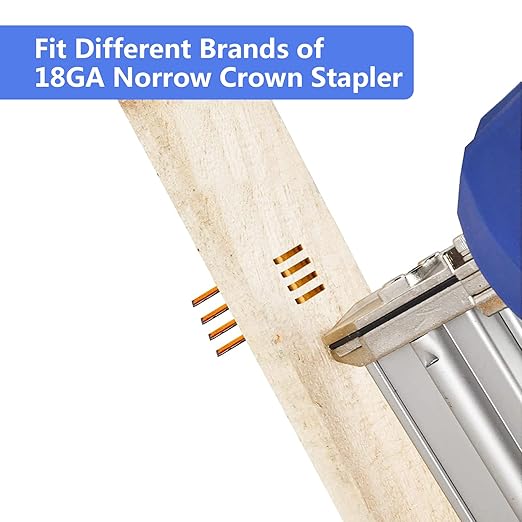 SimCos 18 Gauge 1/4" Narrow Crown Staples (1", 3/4", 1/2"), Assorted 1200 Counts for 18 GA Pneumatic or Electric Stapler or Staple Gun,Project Pack (Galvanized Steel)