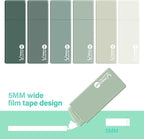 Unjoo White Correction Tape, Easy To Use Applicator for Instant Corrections, For school, Office Workers (Gradient Green, 5M/196" x 0.2",12pack)