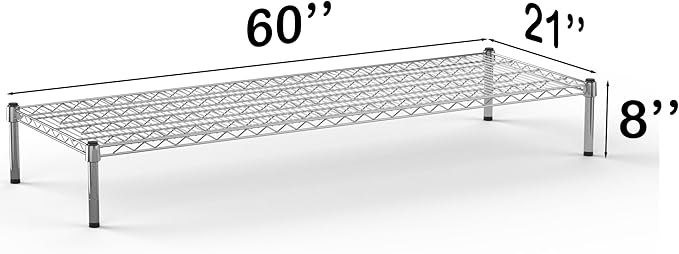 Regal Altair 21''W x 60''L x 8''H Chrome Plated Wire Dunnage Rack | Off The Floor Storage
