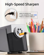 ZMOL Heavy Duty Electric Pencil Sharpener for Classroom, 6 Holes, Stronger Helical Blade, Auto Stop,Plug in, Suitable for 6-12mm No.2/Colored Pencils, Teachers,School & Home, Silver Gray