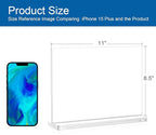 BlueValley Clear Plastic Flyer Sign Holder 8.5 x 11 Standing, 6Pack Horizontal Table Top Acrylic Brochure Menu Signs Holder, Double Sided Plexi Picture Photo Frame Lucite Paper Display Stand for Office Retail Vendor Show Fairs