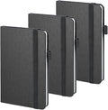 ONAVIA A6 Pocket Notebook Lined Journals, Small Journaling Notebooks, 160 Pages Hardcover Mini Notepad for Writing, Work, School and Note Taking with Pen Holder, 3.5" x 5.7", 3 Pack (Black)