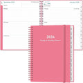 2026 Planner - Planner 2026 from January 2026 to December 2026 with 12 Monthly Tabs, Flexible Cover, Inner Pocket, 8.5" x 11", Pink-B