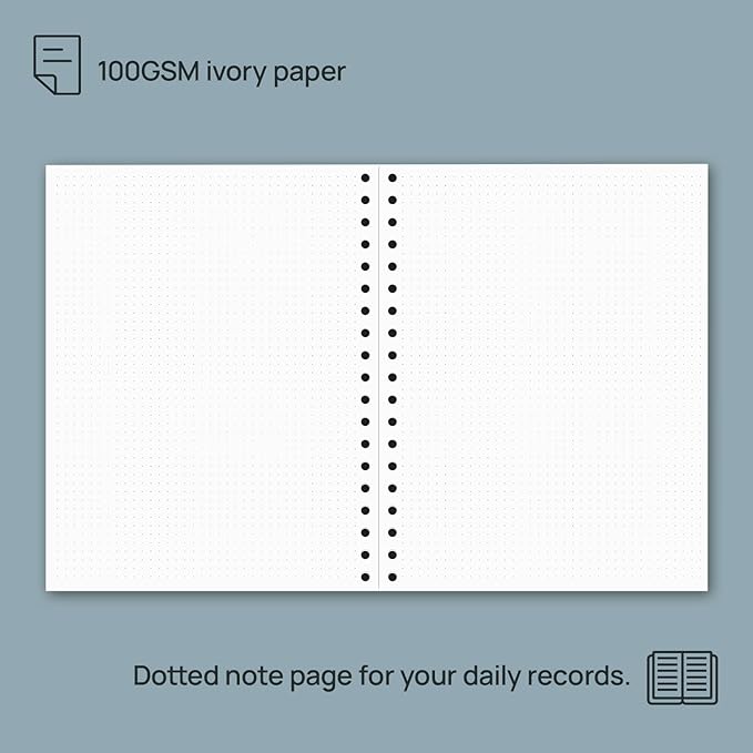 POPRUN Monthly Planner 2026-2027 Spiral Hardcover (8'' x 10''), 18 Months Calendar (Jan.2026-Jun.2027) - 2 Pages per Month with Dotted Note Pages, Sunday Start, Laminated Tab - Navy Blue