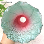 Bieye LS70 Lily Flower Blown Glass Lampshade (Red Cyan, Opening I.D. 1.26" x O.D. 1.5")