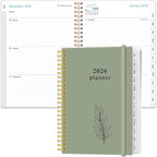 2026 Planner - Planner 2026 from January 2026 - December 2026, Weekly & Monthly Planners Spiral Bound with 12 Monthly Tabs, Inner Pocket, 6.4" x 8.5", Green