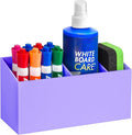 Banafich Magnetic Dry Erase Marker Holder, Acrylic Magnet Pen Holder for Whiteboard, Refrigerator, Magnetic Fridge Organizer for Office, Classroom, Whiteboard Maker Holder, Locker Organizer-Purple