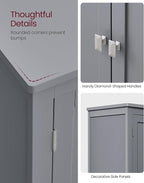 VASAGLE Floor Storage Cabinet, Freestanding Storage Unit with 4 Doors, Adjustable Shelves, 11.8 x 23.6 x 43.3 Inches, for Entryway, Bathroom, Dove Gray UBBC552P36