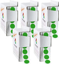 ChromaLabel 1/2 Inch Circle Sticker Labels, Easy to Write On Round Color Coding Labels, Removable Sticky Dots - 1000 Label Stickers per Dispenser Box, Green Dot Stickers - Case of 5