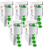 ChromaLabel 1/2 Inch Circle Sticker Labels, Easy to Write On Round Color Coding Labels, Removable Sticky Dots - 1000 Label Stickers per Dispenser Box, Green Dot Stickers - Case of 5