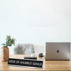 Desk of A Humble Genius Funny Desk Signs for Office, Novelty Nameplate Office Decor Black Desk Plaque for Women Men Coworker Gift Home Supply Accessories 10 x 2"