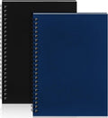 Yahenda Spiral Notebook Bulk A5 Journal Lined 8.3'' x 5.5'' Writing Composition Paper Small Notepad Subject Notebook for Students Office Business Back to School Supplies(Black, Deep Blue,2 Pcs)