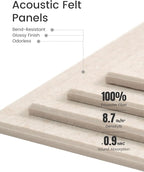 Fluxynara Felt Bulletin Board Tiles -28"x18" Cork Board Alternative for Office Decor, Push Pin Board Wall Organizer 6-Pack - Oatmeal