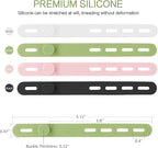 Donruby 24Pcs Silicone Cable Ties - Reusable & Washable with Locking Buckles, Adjustable Fastening Cable Management Straps, Multi-Purpose High Elasticity Cord Organizer (4 Colors)