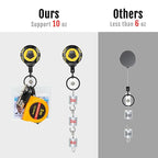 MNGARISTA Upgraded Heavy Duty Retractable Keychain with Belt Clip, 10 OZ Retraction, 31.5" Stainless Steel Cord, ID Badge Reel with Badge Strap and Key Ring