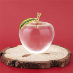 H&D HYALINE & DORA H&D Unique Crystal Apple Figurine Paperweight,Art Glass Apple Collectible Figurines Best for Lucky Christmas Eve Gifts/Great Wedding Decor Gifts