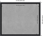Amanti Art Black Framed Magnetic Board 43x51 Oversize Vision Board for use with Magnets, 100% Metal Sheet to Display Items as Office Decor or for Home Organization in mudroom, Kitchen or Kids Room