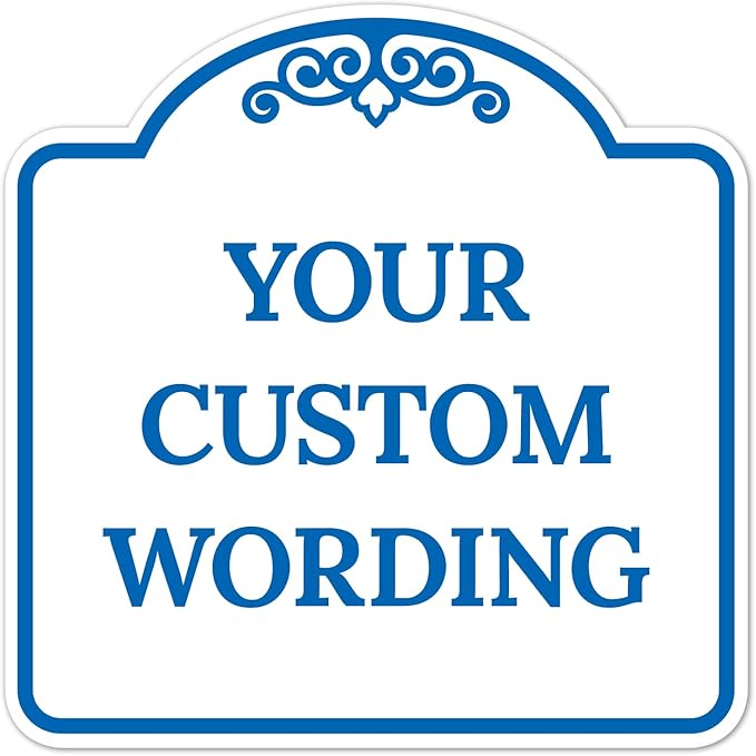 Custom Decorative Sign, Personalized Metal Sign for Business, Driveway, Home, Airbnb, Office Door Plaque, White Background, 12x12 Inches, ACM, Fade Resistant, Made in USA by Sigo Signs