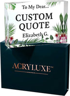 Personalized Gifts, Custom Quote Block Letter Board,Crystal-Clear Acrylic With Gift Box,17 Styles, Holiday and Christmas Gift for Mom, Dad, Girlfriend, Him or Her, Husband, Wife (4"x6", Garden)