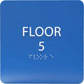 ADA CENTRAL SIGNS - 6" X6" Floor 5 Sign - ADA Compliant Tactile Graphics Grade 2 Braille Text Acrylic Wall Signs - Directional Assistance, Floor Number Safety Sign for Office, school Hospital, Apartment