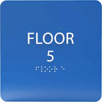 ADA CENTRAL SIGNS - 6" X6" Floor 5 Sign - ADA Compliant Tactile Graphics Grade 2 Braille Text Acrylic Wall Signs - Directional Assistance, Floor Number Safety Sign for Office, school Hospital, Apartment