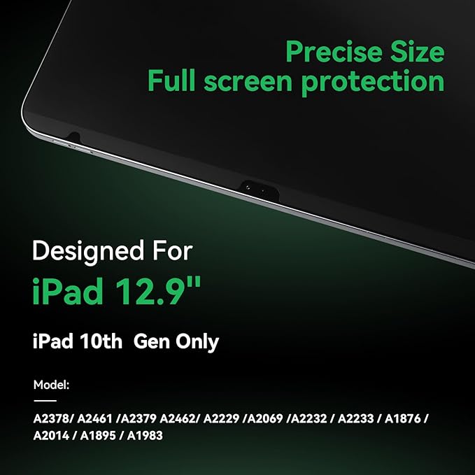 Magnetic Privacy Screen Protector Compatible with iPad Pro 12.9” 2018-2022 (6th/5th/4th/3rd Gen), Easy Install Shield Anti Glare Blue Light Spy Filter, Bubble-Free film Black Security Guard