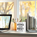 WUZYOU Workplace Wooden Block Sign "Thanks For Doing Your Best I Noticed" 5x5x1 INCH Sign, Employee Recognition Plaque, Motivational Office Decor Gift