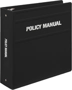 Carstens 3-Inch Heavy Duty Round Ring Binder for Policy Manuals – Side Opening, Black, Case of 14, Durable Plastic, No Pockets, Holds 400 Sheets, Made in USA (1761-3RCS)