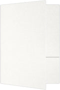 LUXPaper 9" x 12" Presentation Folders | Two Pocket | White Linen | 100lb. Cover | 10 Qty