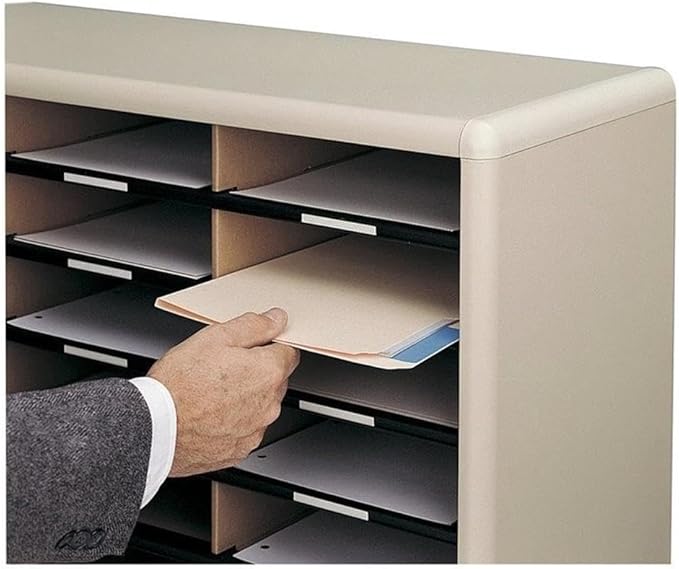 Scranton & Co 72 Compartments Commercial Grade Steel Shell Flat Files Organizer in Black