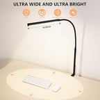 FAPEMIH LED Desk Lamp for Office Home, Adjustable Flexible Eye-Caring Desk Light with,5 Modes 10 Brightness Adjustment, USB Adapter Desk Lamp with Clamp-LK-B