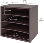 Ballucci 4-Tier Paper Organizer, Desk File Organizer, Stackable Letter Tray, Wood Mail Sorter with Adjustable Storage Shelves, Office Desk Organizer, Dark Brown, Espresso