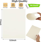 Acrux7 200 Sheets Ivory Cardstock 8.5 x 11 Inch Cream White Card Stock Paper 110lb/300gsm Resume Paper Ivory Cardstock Printer Paper for Invitations, Resume, Certificates, DIY Crafts, Card Making