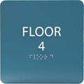 Cold Blue ADA Floor 4 Sign with Braille – Made from Durable Acrylic and Ready to Mount