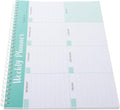 SEWACC Weekly Work Planner Notepad with Bookmark for Homeschool and Study Undated Daily Calendar and Efficient Plan Pad Portable Spiral-bound Appointment Organizer for Task and Goal