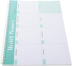 SEWACC Weekly Work Planner Notepad with Bookmark for Homeschool and Study Undated Daily Calendar and Efficient Plan Pad Portable Spiral-bound Appointment Organizer for Task and Goal