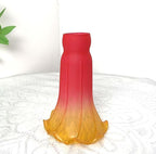 Bieye LS69 Lily Flower Blown Glass Lampshade (Red Yellow, Opening I.D. 1.26" x O.D. 1.5")