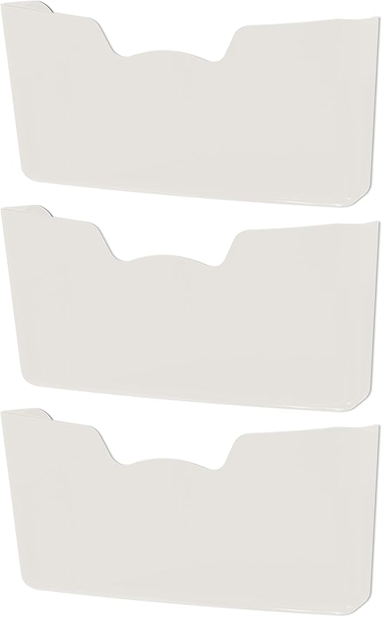 Simple Houseware Single Pocket Wall Mount for Hanging File Holder, 3 Packs, White