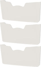 Simple Houseware Single Pocket Wall Mount for Hanging File Holder, 3 Packs, White