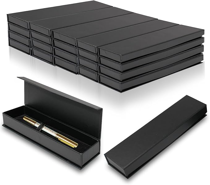 Olutacot 21 Pcs Pen Gift Boxes Empty Black Ballpoint Pen Gift Box with Cushion Pen Jewelry Display Box Empty Present Collection Cases for Birthday Souvenir Business Gifting Office Supplies