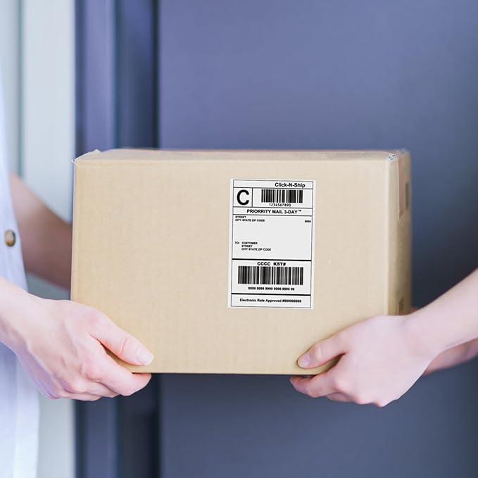 L LIKED 16 Rolls 4" x 6" Direct Blank Thermal Shipping Labels with 450 per Roll - Compatible with Zebra 2844 ZP-450 ZP-500 ZP-505 (16 Rolls - 7200 Labels)