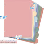 Forvencer 8-Tab Binder Dividers with Tabs, Big Tabs, Write&Erase Plastic Dividers for 3 Ring Binder, Binder Tabs for Organizers, 3 Ring Binder Dividers with Tabs for School Office (Muted, 3 Set)