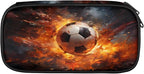 Pardick Football Fire Pencil Case，Big Capacity Pencil Pouch Coin Pouch Stationery Organizer For Teen School