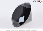 click2go 2” / 60 mm Diamond Shaped Glass Crystal Paperweight – Home Office Decor & Valentine's Day Gift Wedding Favors Centerpieces Decoration with Gift Box (Black)